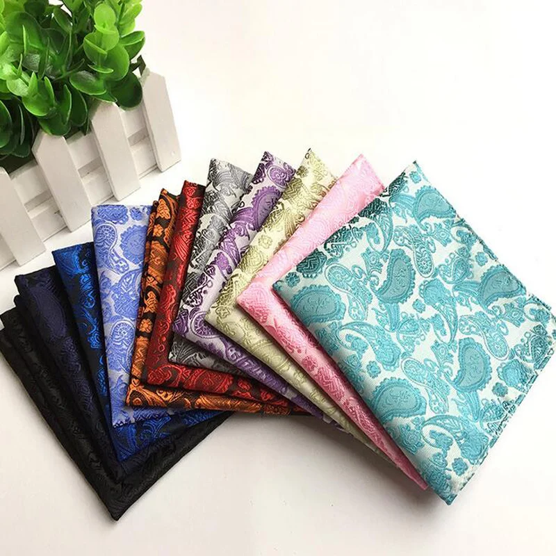 

Factory Men's Paisley Floral Silk Handkerchief Blue Purple Red Pocket Square Vintage Men Fashion Hanky Wedding Party Chest Towel