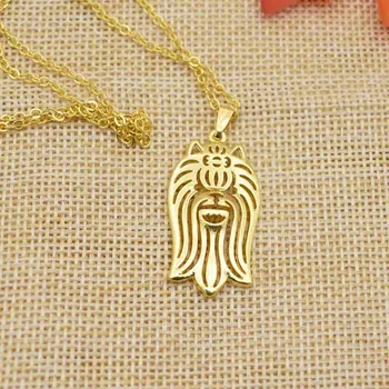 

LPHZQH Fashion Cartoon Boho Chi Yorkshire Terrier Dog Pendant Necklace Women Chain Choker Necklace Charm Collar Jewelry Gift