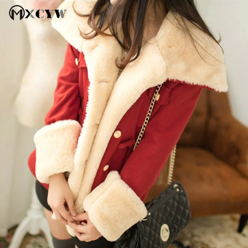 

Autumn Winter Thicker Warm Long Sleeves Wool Blends Female Jacket Plus Size College Style Solid Wool Coat Of Women'S Clothing
