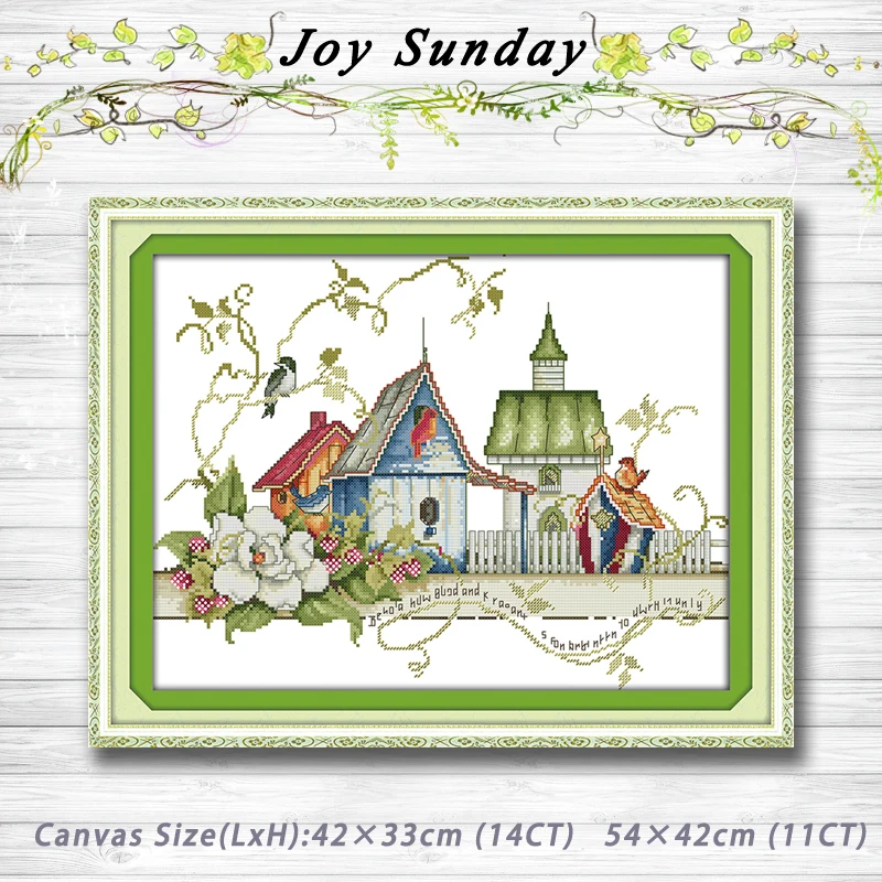 

The bird's home cartoon decor painting 14CT 11CT counted cross stitch kits embroidery set Needlework Set chinese cross stitch
