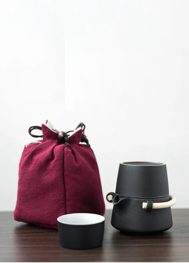 TANGPIN черная посуда керамическая чайник с 2 чашками gaiwan чайные наборы портативный дорожный чайный набор Посуда для напитков