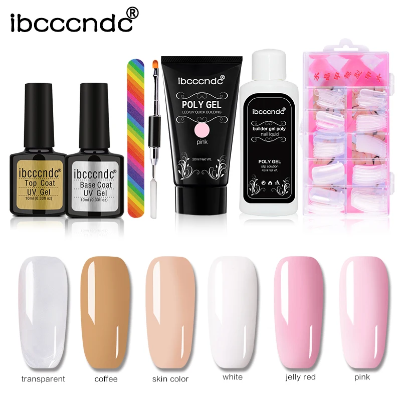 Poly Gel Nail Extension Set UV Builder Gel Fast Extension Gel Lacquer Nail Art Manicure Kits