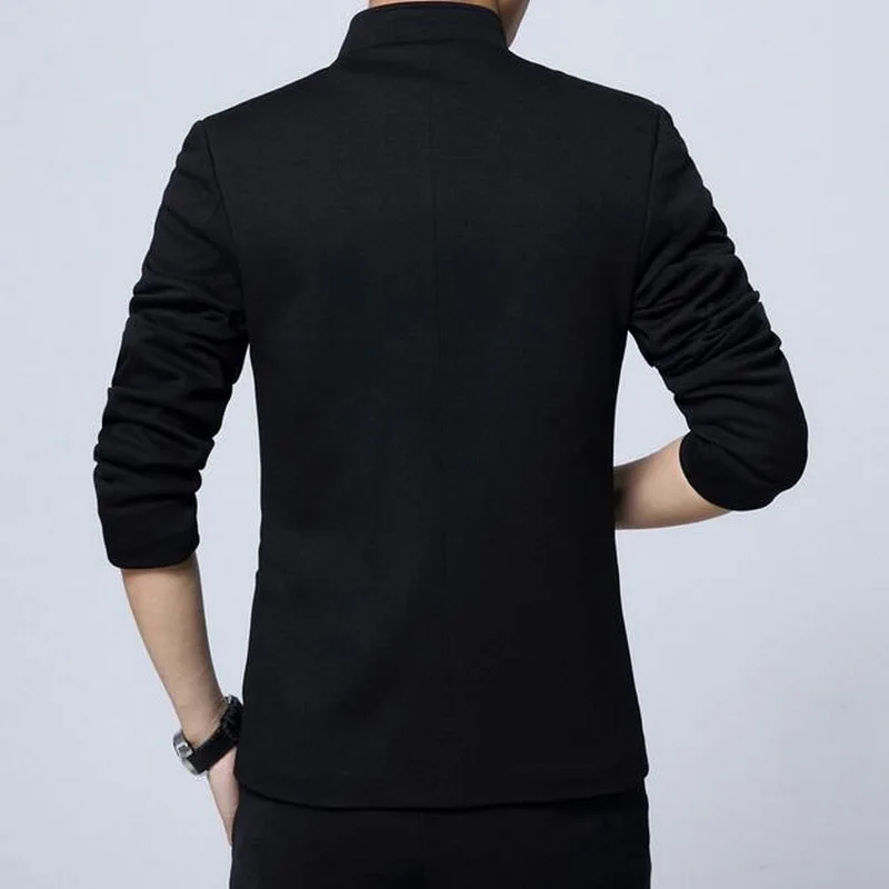 VXO Мужской Блейзер 5xl размера плюс мужской s пиджак китайский воротник Patchwoek трендовые мужские s черные костюмы Ho мужской s блейзер для мужчин