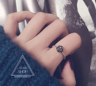 flower weave vintage ring free size fadeless alloy fashion jewelry rings Valentine