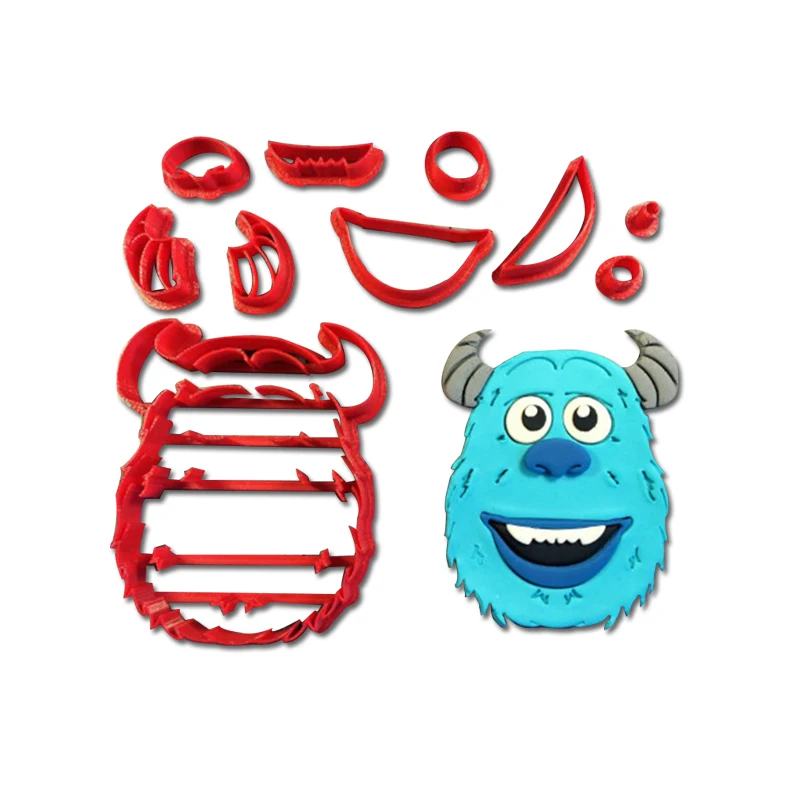 Monster Cookie Cutter Fondant Cupcake Top Made 3D Printed Set Cake Decorating Tools cortador de fondant | Дом и сад