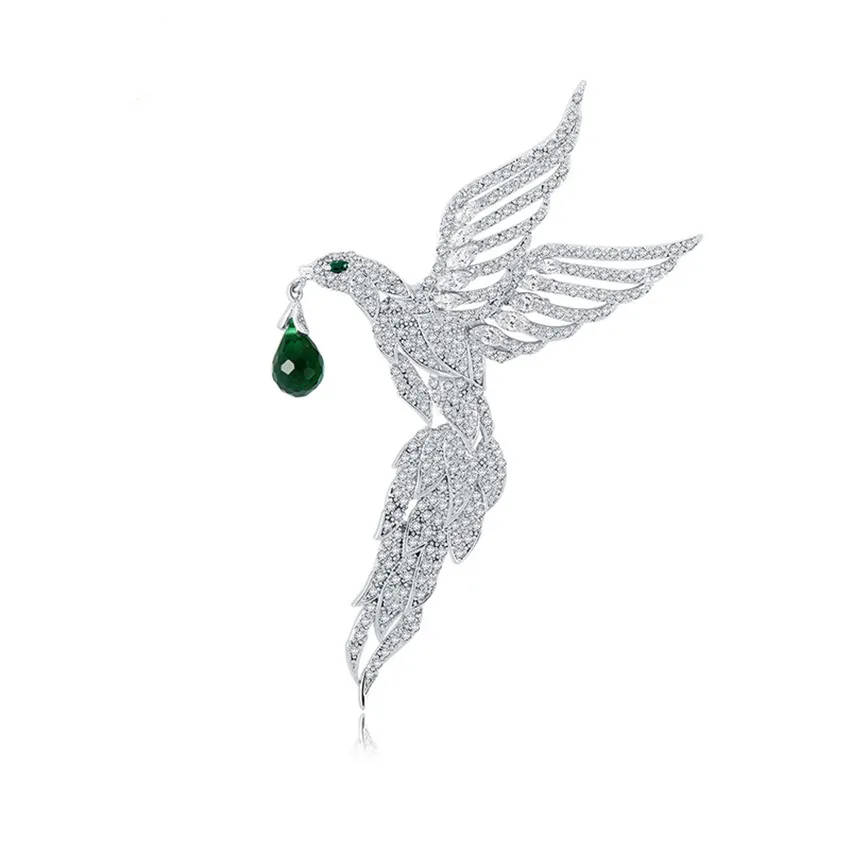 

Luxury Delicate Micro Paved Tiny Zircon Crystal Eagle Shape Animal Brooches Women Wedding Party Jewelry Accessories 4 colors