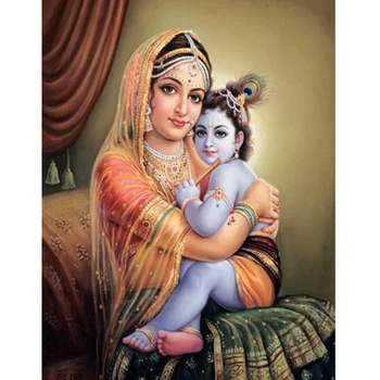 

5D DIY Diamond Painting Krishna Indian Art Hindu God Figure Diamond Embroidery Hindu Religious Cross Stitch Mosaic Stickers