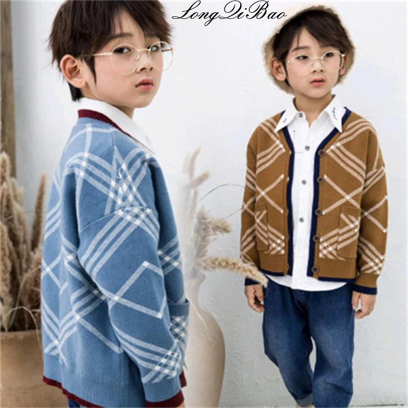 

Baby boy 2018 autumn new children's striped sweater boy fashion sweater in children's cardigan jacket wild tide
