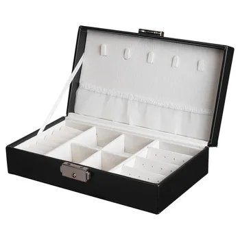 

Women Jewelry Storage Box Black White Velvet Jewelry Box Rings Earrings Necklaces Makeup Holder Case Organizer