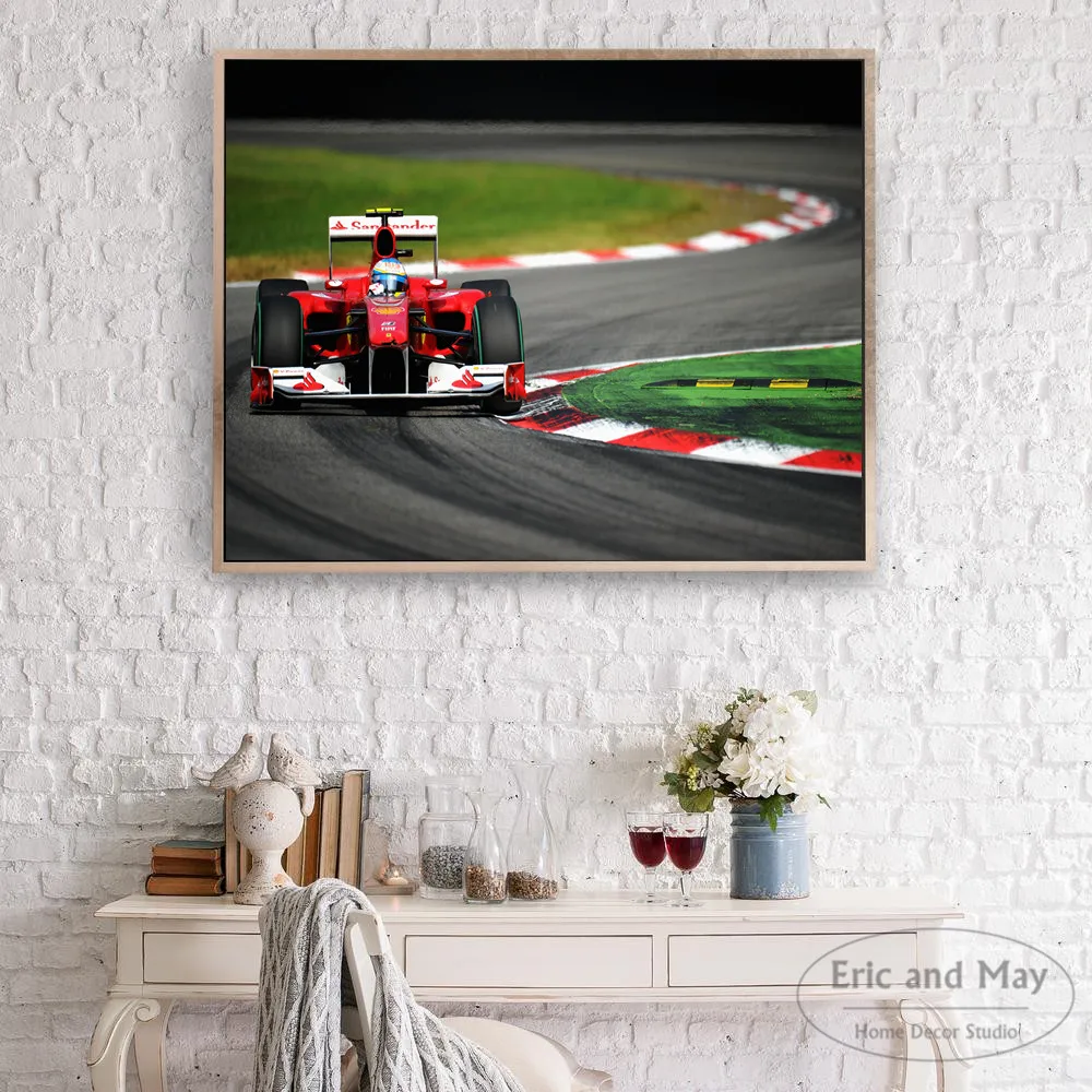 Красный F1 автомобиля Винтаж Ретро Плакаты и художественная печать на холсте