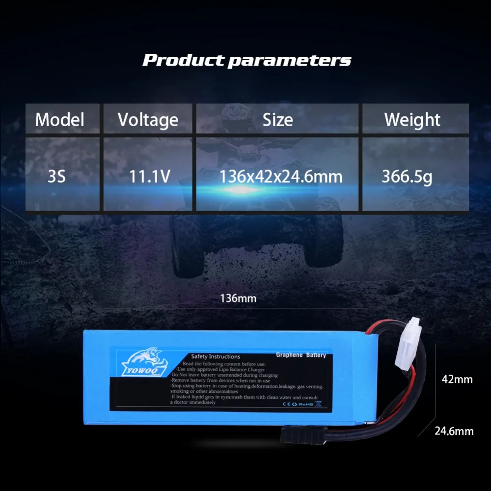 Lipo 3S батарея 11,1 V 4000mAh 100C графеновая батарея Max 200C вертолет Квадрокоптер грузовик батарея высокая скорость разрядки для автомобиля