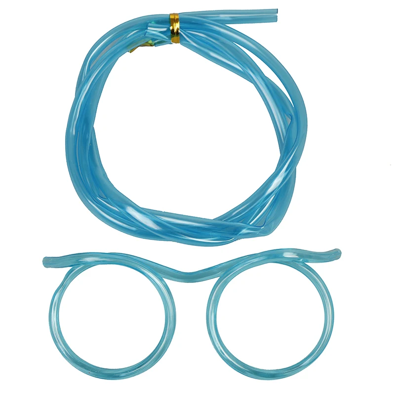 Забавные мягкие пластиковые соломенные очки гибкие питьевые соломинки трубчатые инструменты Детские вечерние Принадлежности для бара аксессуары для детского дня рождения - Цвет: Blue