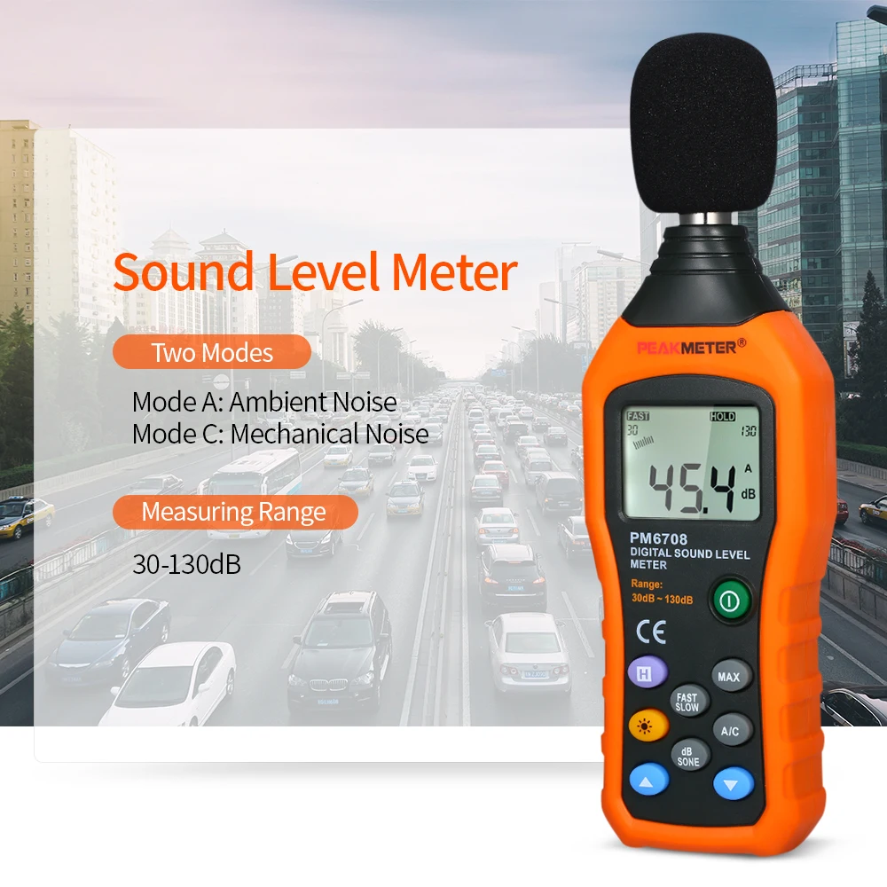 

High Accuracy LCD Digital Noisemeter Sound Level Meter 30-130dB Noise Volume Measuring Instrument Decibel Monitoring Tester