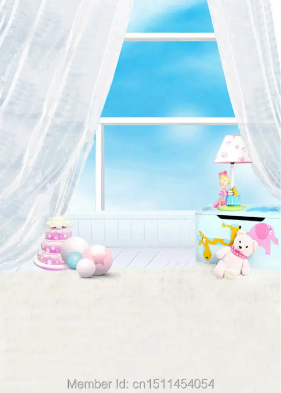 

KIDNIU photo backdrops wedding 5x7ft window cake bear curtain vinyl background studio props photography backdrops