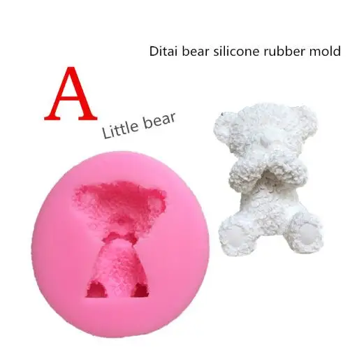 Силиконовая форма для помадки, форма для торта, твердый ароматический гипс, форма для Мишки Тедди, форма для глаз или рта медведя