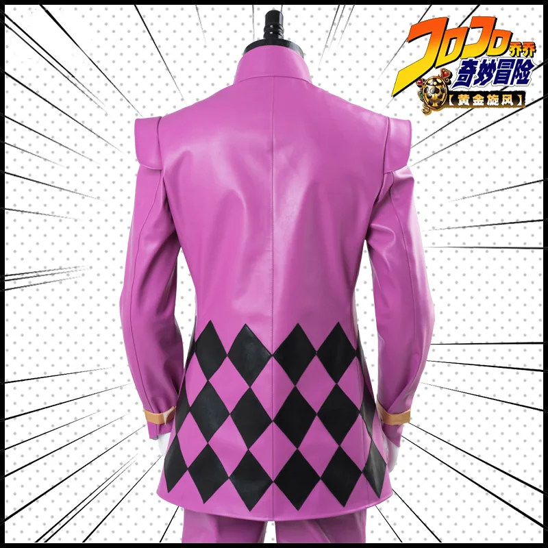 Anime JoJo no Kimyou na Bouken Giorno Giovanna Wigs Cosplay Costumes JoJo Bizarre Adventure Purple Full Set for Halloween Party (5)