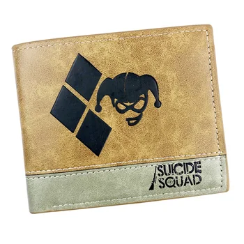 

Novelty Suicide Squad Anime Wallets for Teenager Students Boy Girl Leather Card Holder Purse Embossing LOGO Casual Dollar Wallet