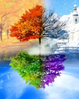 

LOUVIZEM DIY Diamond Painting Landscape Tree Square Drill 5D Embroidery Cross Stitch Mosaic Rhinestone Decoration Home Gift