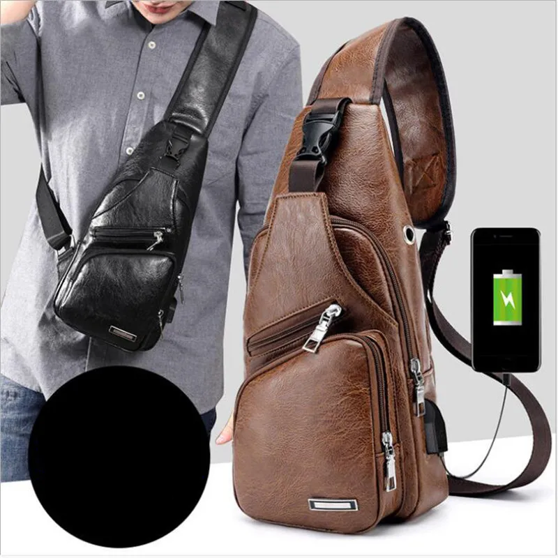 أزياء الرجال حقيبة صدر للرجال السفر ذهابا حزمة الرجال Crossbody أكياس حقيبة ساعي بو حقائب كتف قطري USB حزمة أزياء الرجال حقيبة صدر للرجال السفر ذهابا حزمة الرجال Crossbody أكياس حقيبة ساعي بو حقائب كتف قطري USB حزمة