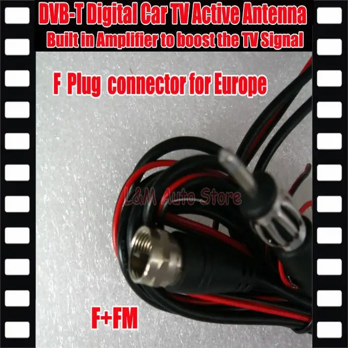 

Promotion !!! Car DVB-T ISDB-T Digital TV Antenna Active TV Antenna with Amplifier special, F connector for Europe Car Antenna