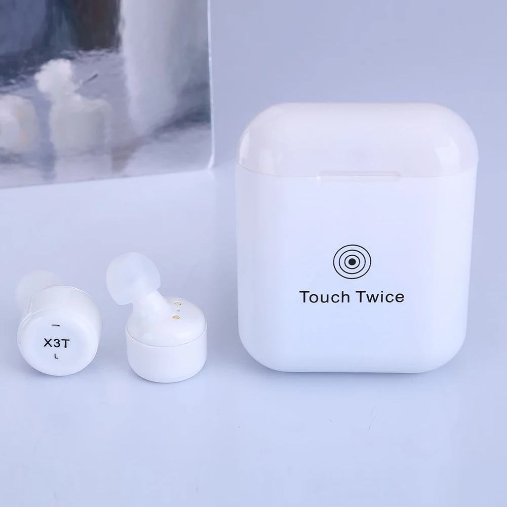 Новые X3T Беспроводные Bluetooth 4,2 многофункциональные кнопочные гарнитуры мини TWS Touch operation Stero наушники 6 цветов - Цвет: white