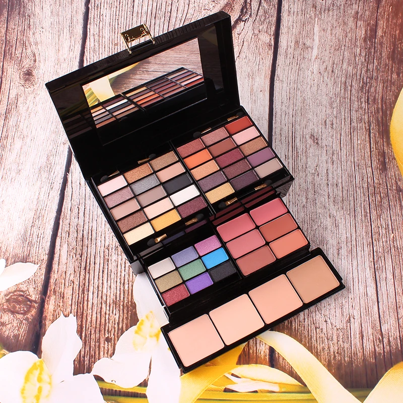 Glitter em pó Caixa de Maquiagem Kit de Maquiagem Kit de Cosméticos de Maquiagem Face Make Cor Fosca Sombra Destaque Corar Gloss Conjunto up Kit 39 19 Face Make Up Kit 39 Cor Fosca