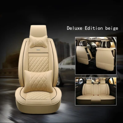 HLFNTF кожа универсальный автомобильный чехол для сиденья для Buick Хидео Regal Лакросс анг кора Envision GL8, автомобильные аксессуары, для стильного автомобиля - Название цвета: beige