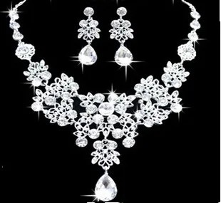 

Statement necklaces Fashion Women Vintage Snake chain luxury Metal crystal necklace sets wedding jewelry