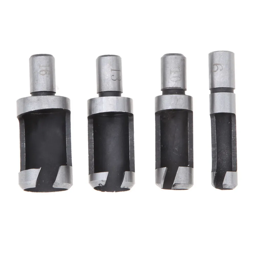 

4pcs Plug Cutter Drill Bit Set Power Tools 1/4" 3/8" 1/2" 5/8" Carpentry Woodworking Wood Plug Cutter Cutting Tool Drill Bit Set