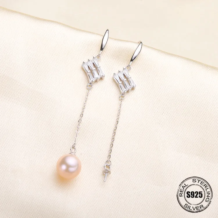 Kopen Mode Parel Oorbellen Accessoires 925 Sterling Zilveren Oorbellen Bevindingen Oorbellen Sieraden Onderdelen Fittings Bevestigingen DIY Meisje Gift