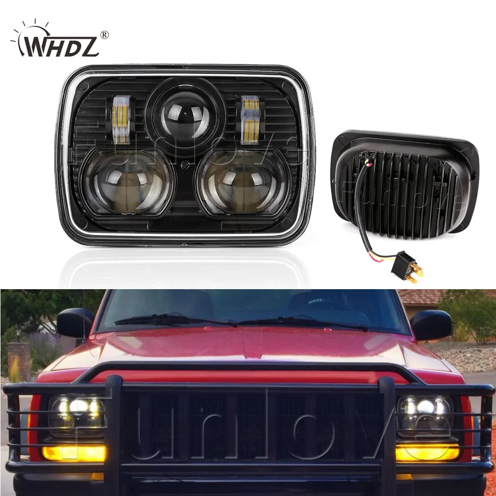 5 &quotX 7&quot прямоугольный светодиодный фар для 84 01 Jeep Cherokee XJ грузовиков налобный