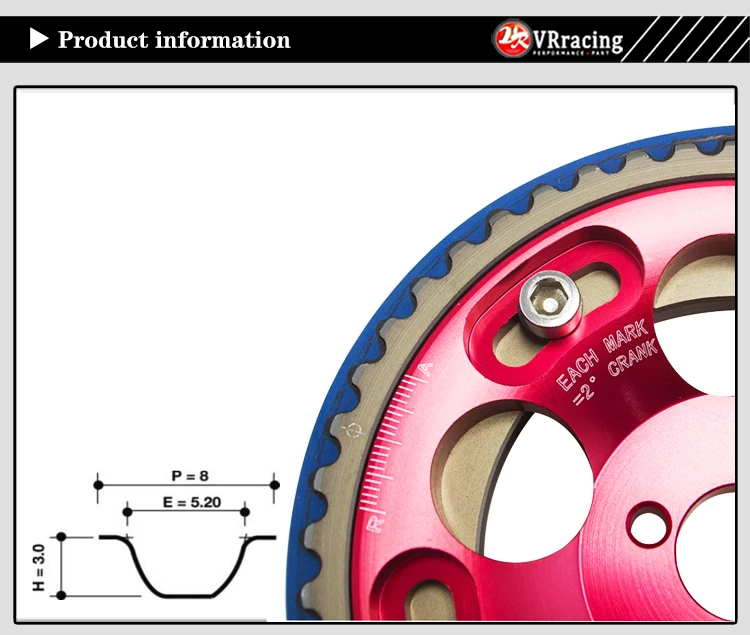VR RACING HNBR гонки сроки ремень синий+ Алюминий Cam Шестерни красный для 2JZ-GE и 2JZ-GTE Supra, GS300, IS300 VR-TB1006B+ 6531R