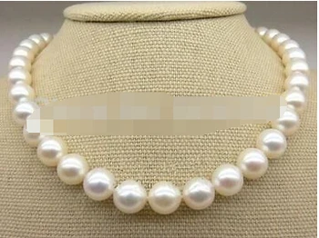 

wan 1560 9-10mm Fine White Saltwater Pearl Necklace 17.5"