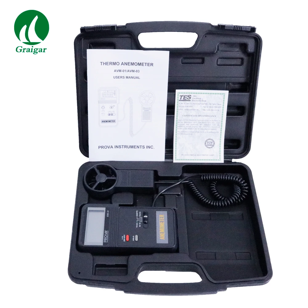 

Handheld Digital Anemometer Air Flow Meter AVM-01 Measuring Range 0.0-45m/s