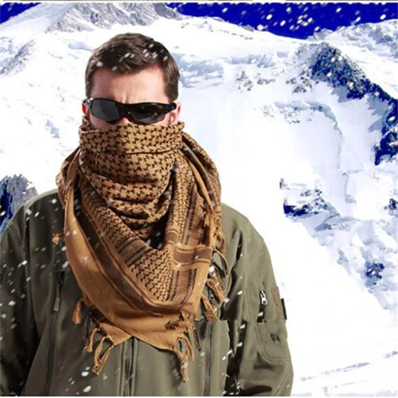Открытый охотничий армейский военный тактический шарф пустыня Арабская Куфия шарф арабский хлопок Пейнтбол Пешие прогулки Камуфляжный головной шарф