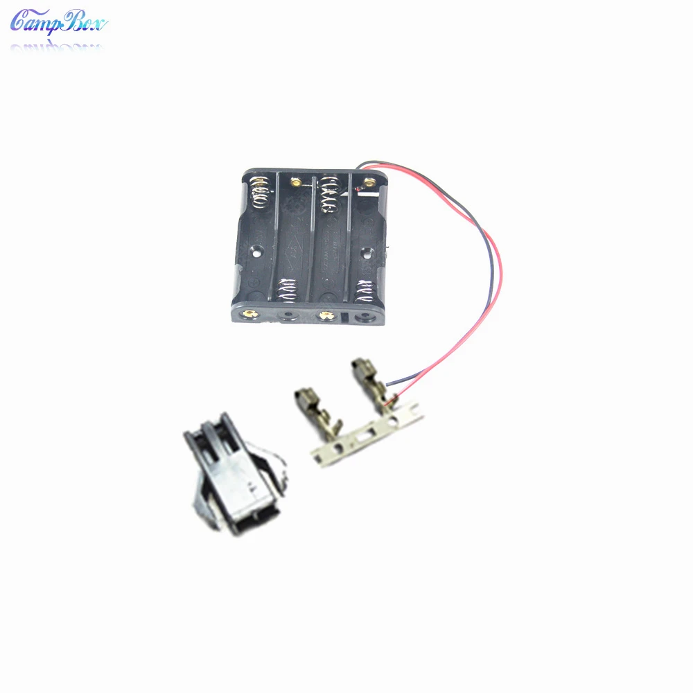 100Pcs 4xAAA Battery Case Holder Socket Wire Junction Boxes With 15cm Wires SM 2 54 Header