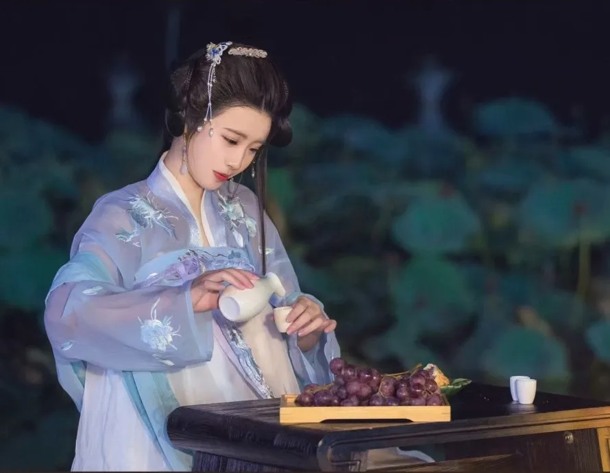 Элегантный Hanfu для женщин Костюм для китайского традиционного танца Костюм народное платье Восточный фестиваль наряд сценическая одежда DC1833