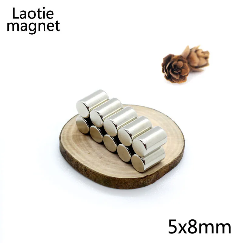 

50Pcs 5 x 8mm Small Strong Round Craft Neodymium Magnets N35 Disc Rare Earth Manget Dia 5mm x 8 mm Cylinder permanent magnet
