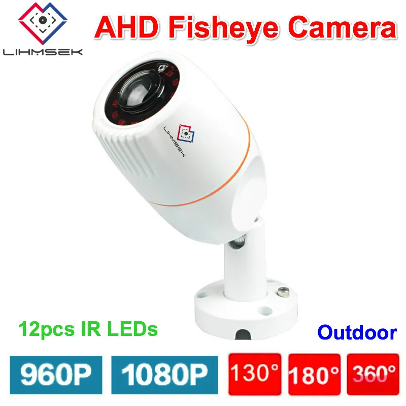 Lihmsek Outdoor Waterproof IR Infrared Bullet Fisheye Camera AHD 1080P
