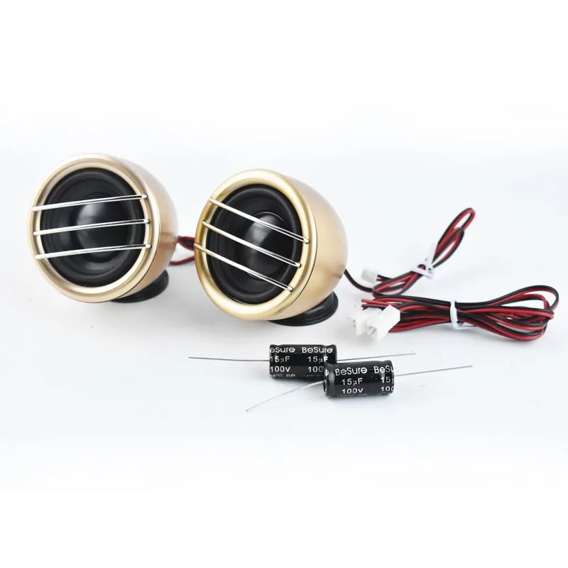 

Gold Car Audio Center Speaker 2.5 Inch Midrange Car Audio Tweeter Dashboard Alto Speakers 2.5'' Golden