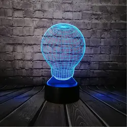 Творческий большой лампочка Форма 3D USB светодиодный RGB лампа Illusion ночник многоцветный Таблица декора дома оптический источника освещения