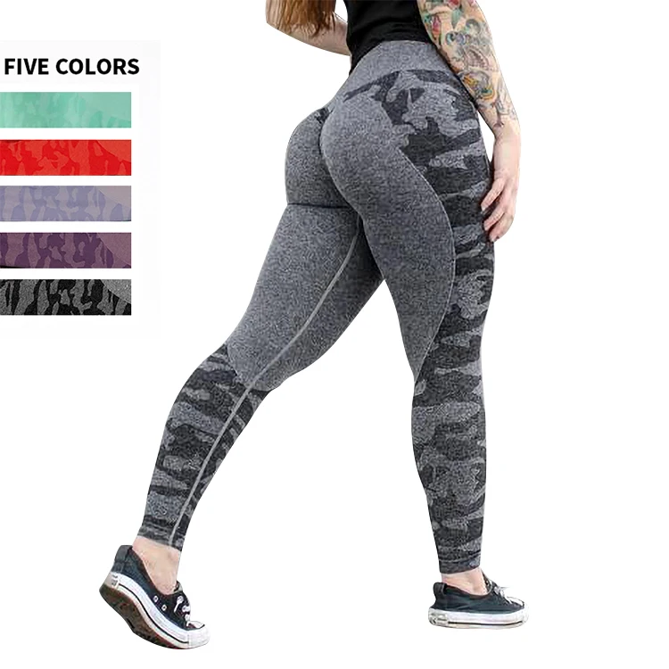 Imlario Camo Seamless Gym Leggings Scrunch Butt Fitness Yoga Pants High Waist Sports Tights Squatproof Activwear