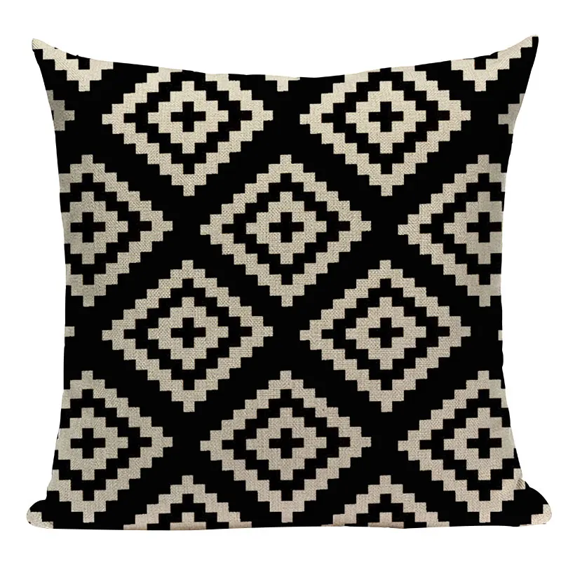 Скандинавские декоративные наволочки для подушек, Геометрическая Наволочка на подушку с рисунком животных, черно-белые диванные подушки для гостиной - Цвет: S7068