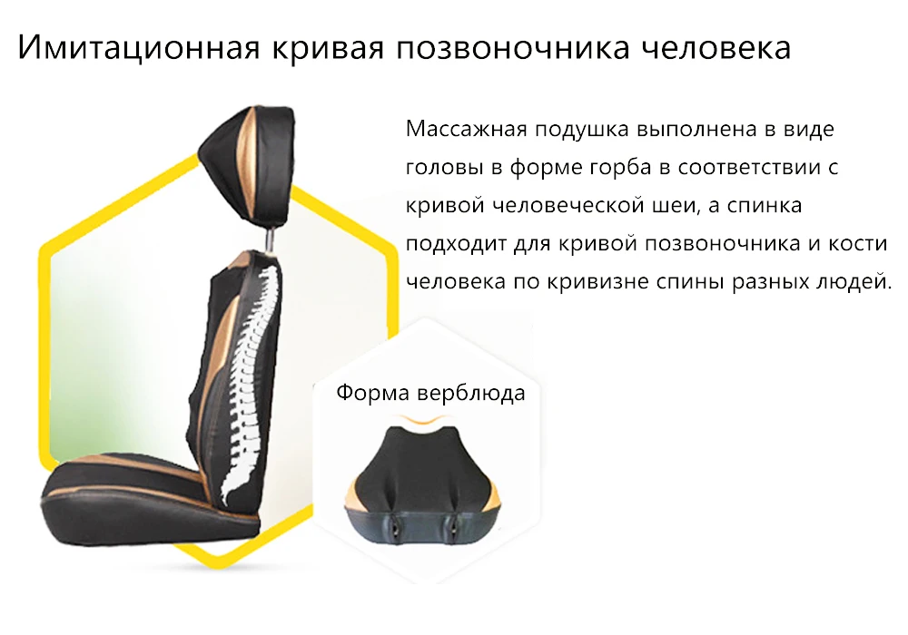 Электрическая Массажная подушка для шеи, талии, спины, разминающий массажер, многофункциональное вибрационное массажное кресло с горячим давлением, расслабляющее все тело