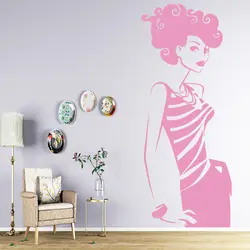 Модная красивая девушка самоклеющаяся виниловая водостойкая Наклейка на стену декор для стен гостиная художественные наклейки