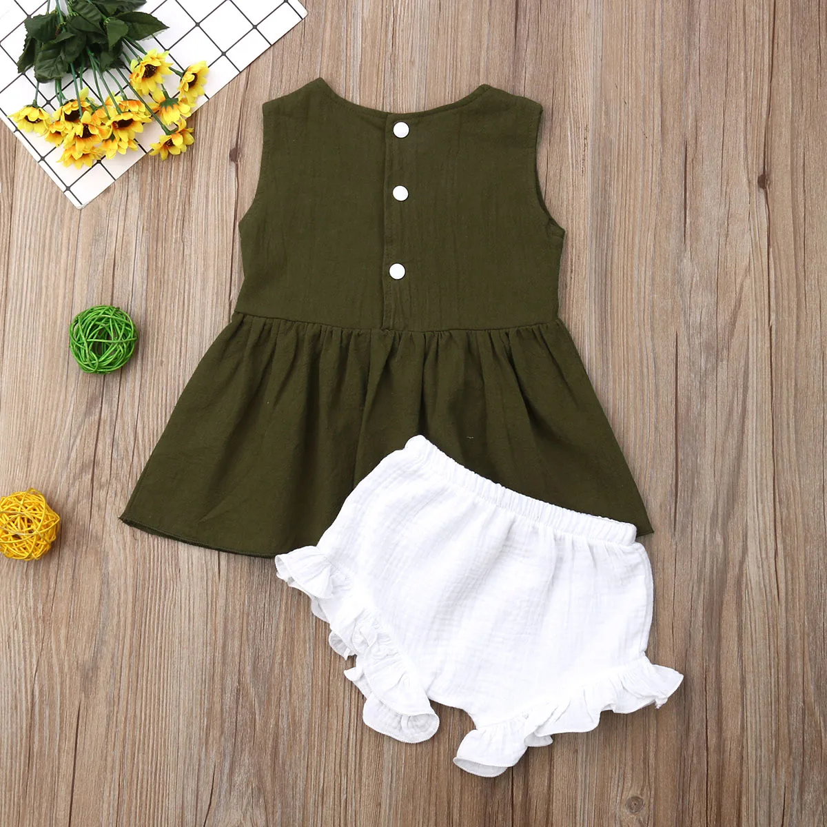 2PCS Baby Kids Girls Summer Outfits Toddler Top Shirt Pants Shorts Clothes Set