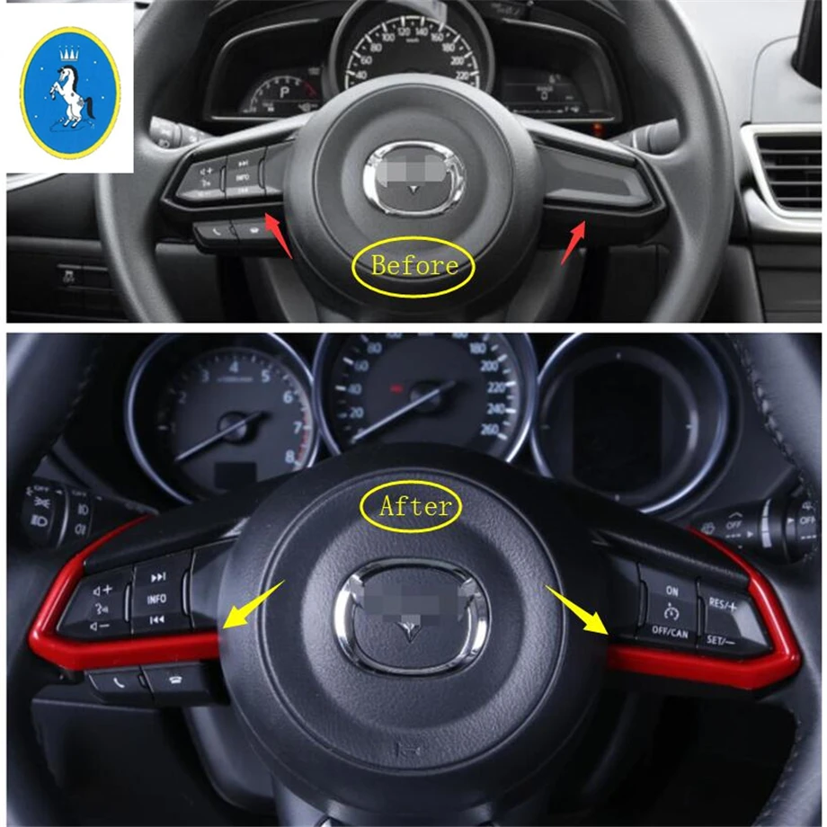 Автомобильный аксессуар Yimaautotrims накладка на руль подходит для Mazda 2 Demio 2015 2016 2017 2018