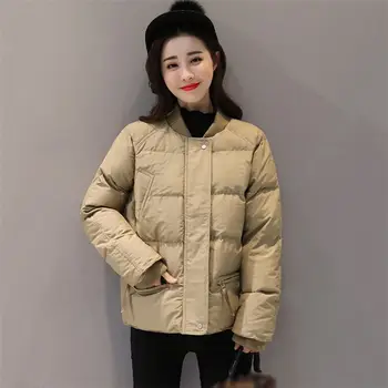 

New Autumn Winter Women Short Wadded Cotton Jacket Outwear Ladies Fashion BF Style Warm Solid Color Down Cotton Parkas Coat O667