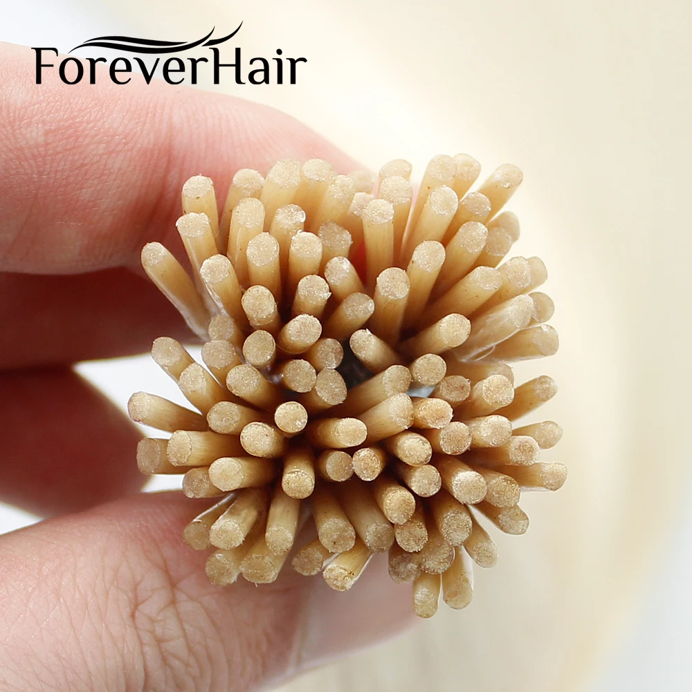 FOREVER HAIR 0,8 г/локон 1" 18" 2" Remy двойные нарисованные человеческие волосы для наращивания платиновый блонд#60 кератиновые бонды для наращивания волос 80 г
