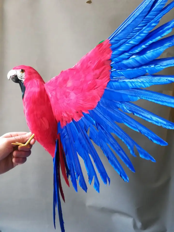 real-life-bird-colourful-red-feathers-bird-large-45x60cm-spreading-wings-parrotgarden-decoration-filming-prop-gift-h1488